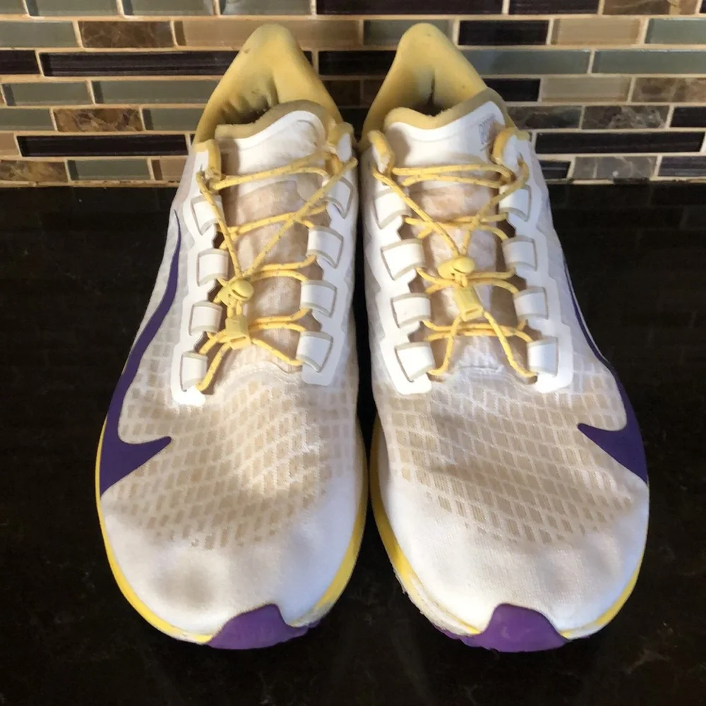 Rare Nike Running Hogben Air Zoom sneakers size 12 Lakers Colors yellow & purple